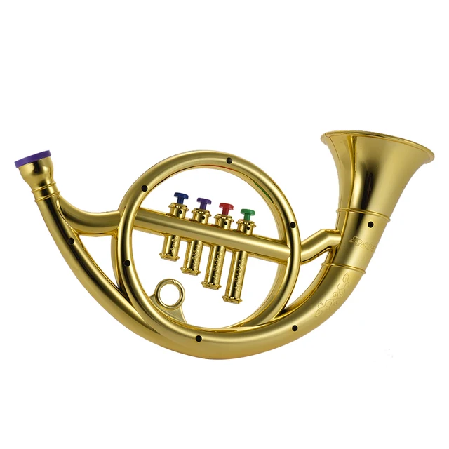 Children French Horn Musical Instrument Toy French Horn with 4 Colored