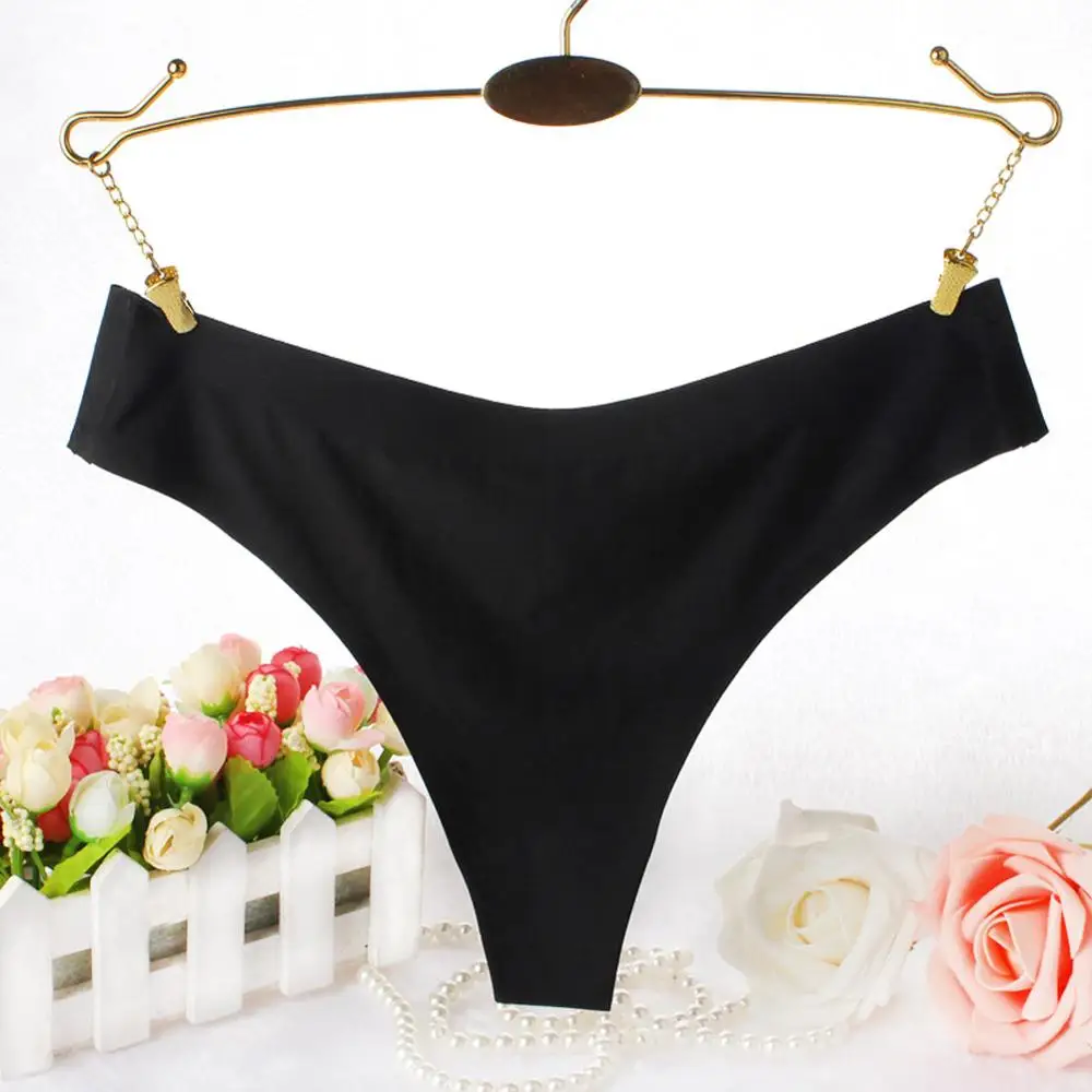

M-XXL new fashion ice silk seamless sexy breathable sexy pure color low-rise panties women underwear briefs modis tanga lingerie