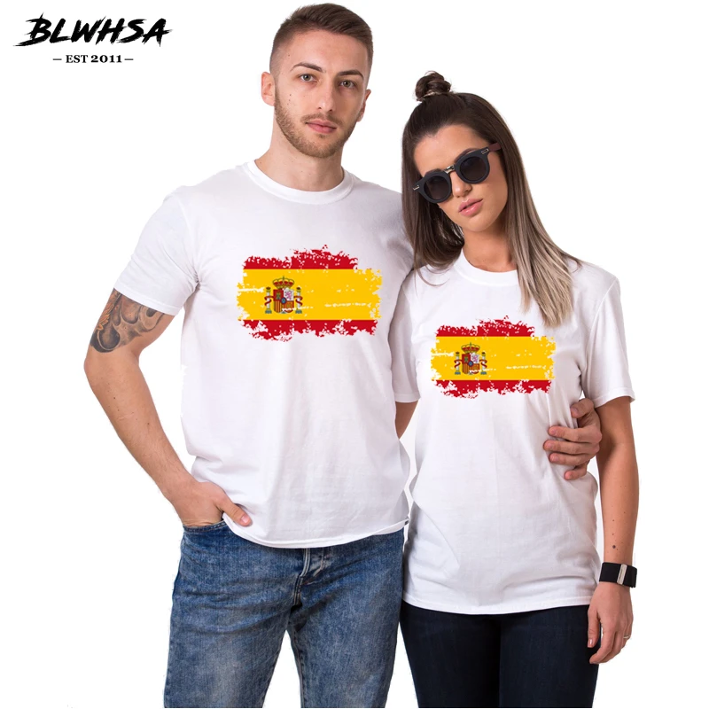 Descortés católico cristiano BLWHSA Camiseta blanca con bandera de España para parejas, camisa clásica  de moda con bandera Nostalgia para parejas, ropa para amantes|t-shirt for  women|fashion t-shirtt-shirt fashion - AliExpress