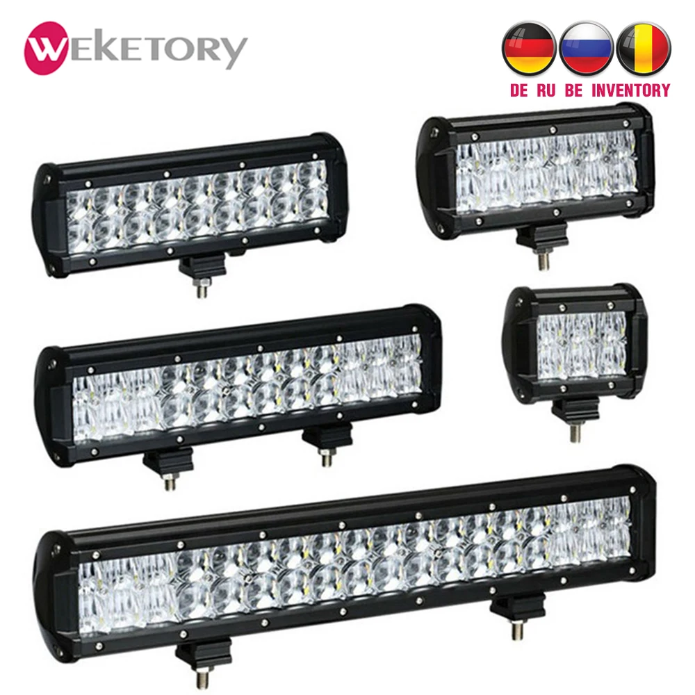 Weketory 4 180 светодио дный 9,3 12 17 дюймов 30 Вт 60 90 120 6,5 5D светодиодный свет бар для Трактор Лодка OffRoad 4WD 4x4 грузовик внедорожник ATV 12 В 24 - изображение