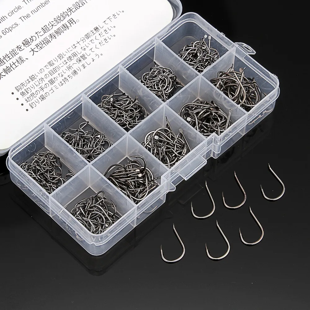 500pcs/box Fishing Hooks Short Shank Hooks Mixed Size 312 Hooks with