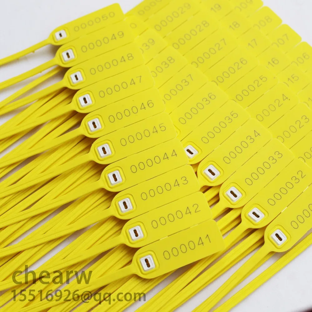 395mm 100pcs high security seal adjust plastic security seal with metal insert guard anti-fake container QR code Corpse bundle