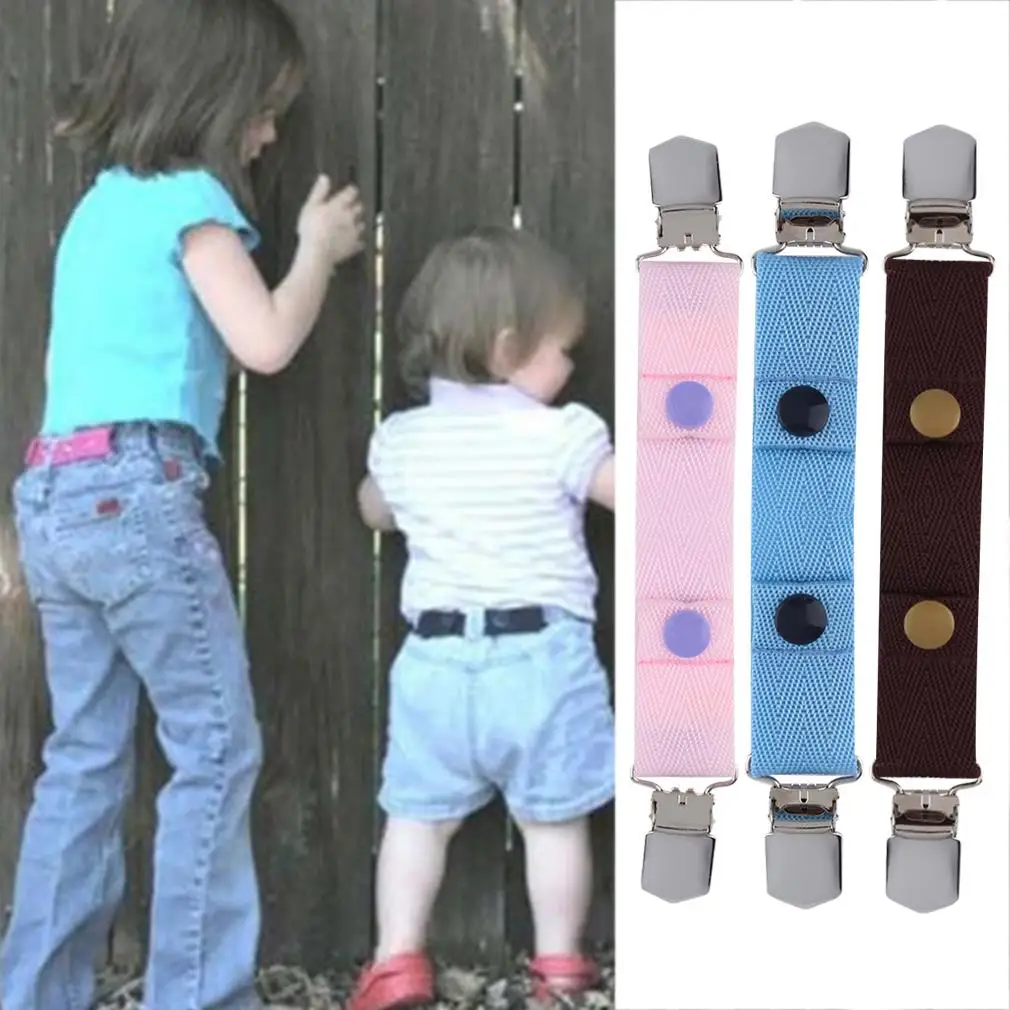 Удобные детские джинсовые штаны холст регулируемый ремень Эластичный пряжка клип Ремни
