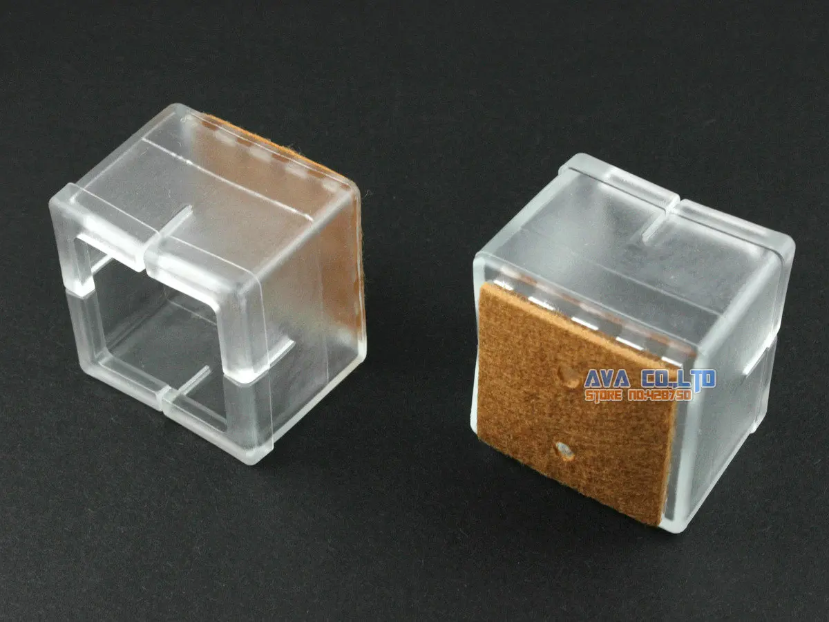 12 Pcs 28*28mm Chair Leg Cap Rubber Feet Protector Pad Cover Square Felt Base