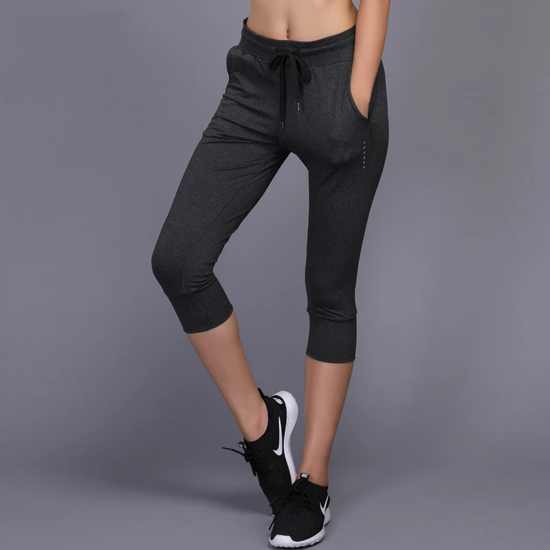 New Women Running Pants Crossfit Workout Yoga Cropped Trousers Gym