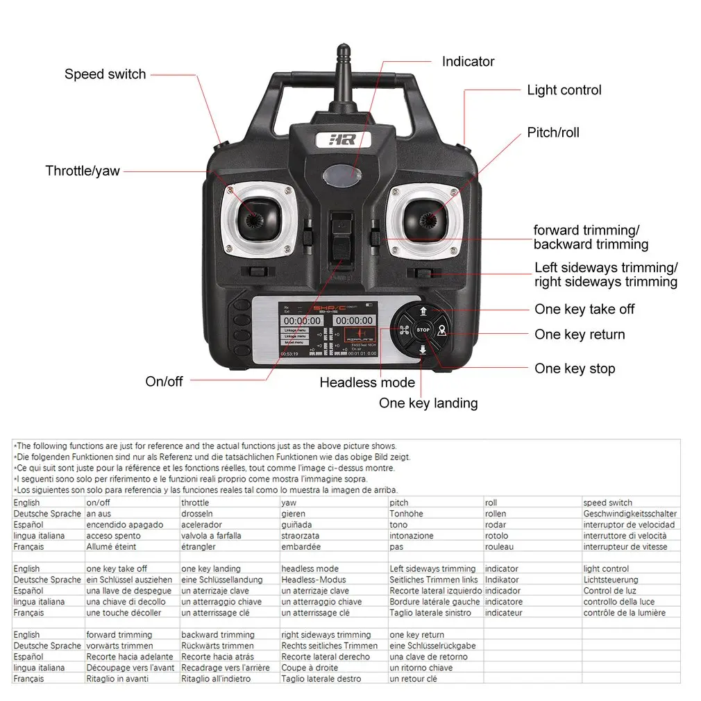 SH5H 2,4 г 4CH мини Smart Радиоуправляемый Дрон Quadcopter без камера высота Удержание Headless режим один ключ светодио дный возврата светодиодный свет