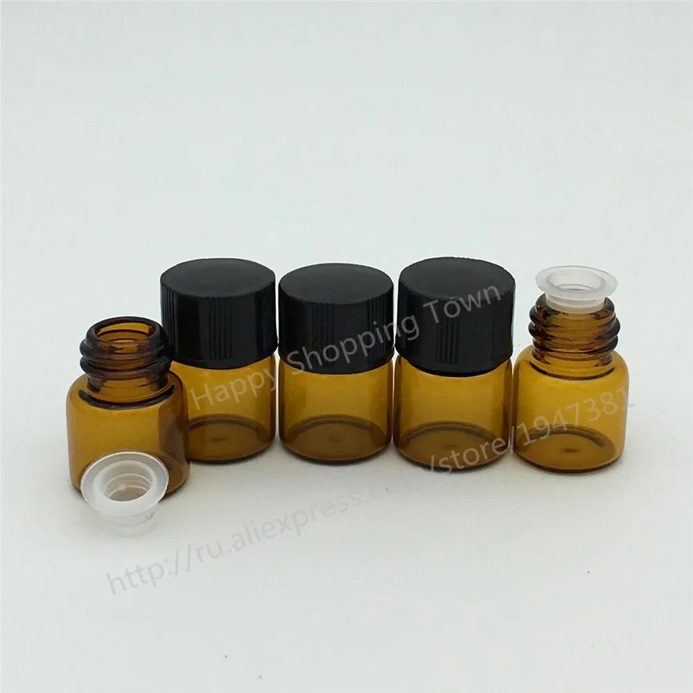 

Small Amber Essential Oil Bottle With Plastic Lid,1ml Glass Bottle, Mini Brown Glass Vials,Mini Glass Container