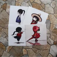 Новая цифровая печатная ткань 20*20 см-4 шт хлопок холст ручной работы diy патч Ткань Девушка Дизайн D20