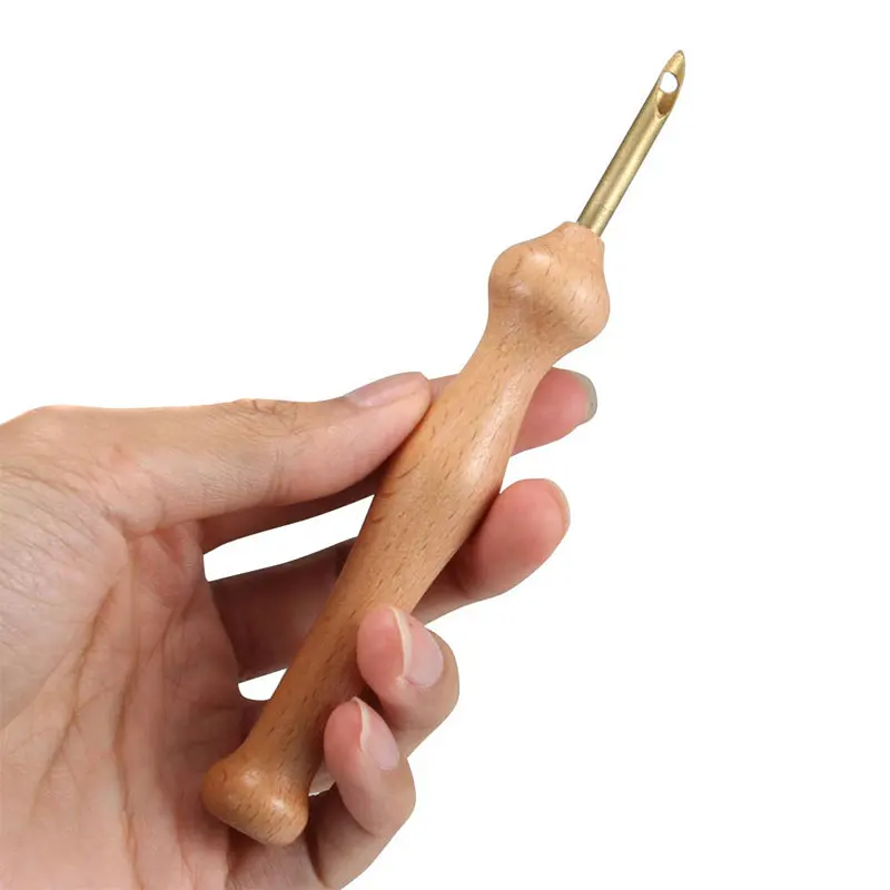 LMDZ 1 шт. прочная вязальная игла для вышивания смелая большая рукоделие Швейные аксессуары практичный удар удобная деревянная ручка DIY