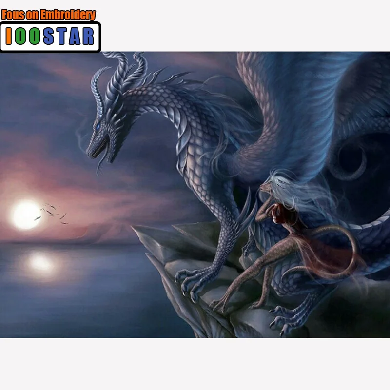 

DIY 3D Diamond painting Cartoon Full Square Diamond embroidery Cross stitch Black Dragon Full Round Diamond mosaic Lovers