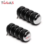 Triclicks Универсальный Автомобильный Стайлинг хромированный черный рычаг переключения передач Peg крышка тормозной носок пятка круглая педаль для Yamaha V-Star XVS 650 950 1100 - изображение