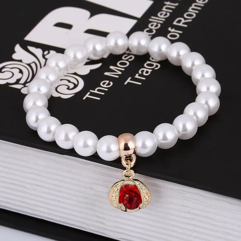 

Vintage Style Handmade Pendant Decoration Red Color Beads Bracelet Pulseiras For Women Boho Jewelry