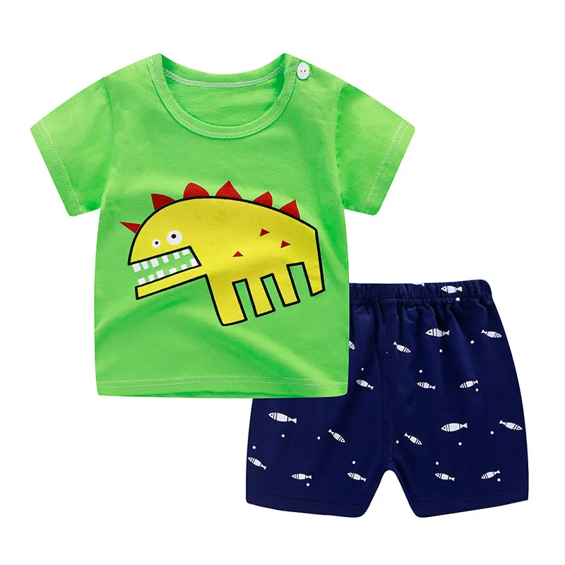 

T-Shirt+Short Pants 2019 Baby Boy Girls Cotton Kids Clothing Sets Clothes Outfits Bebes Suits 12M to 5 Years Old 2 PCS Set