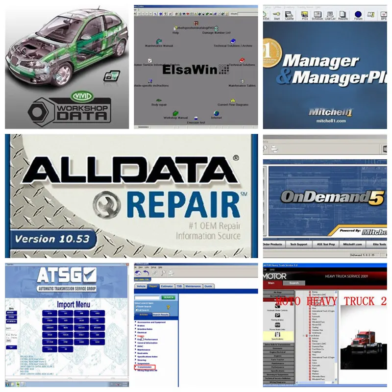 2016 alldata and mitchell software auto repair software v10.53 alldata+ mitchell 2015+ ELSA 5.2+ ATSG+ Vivid workshop