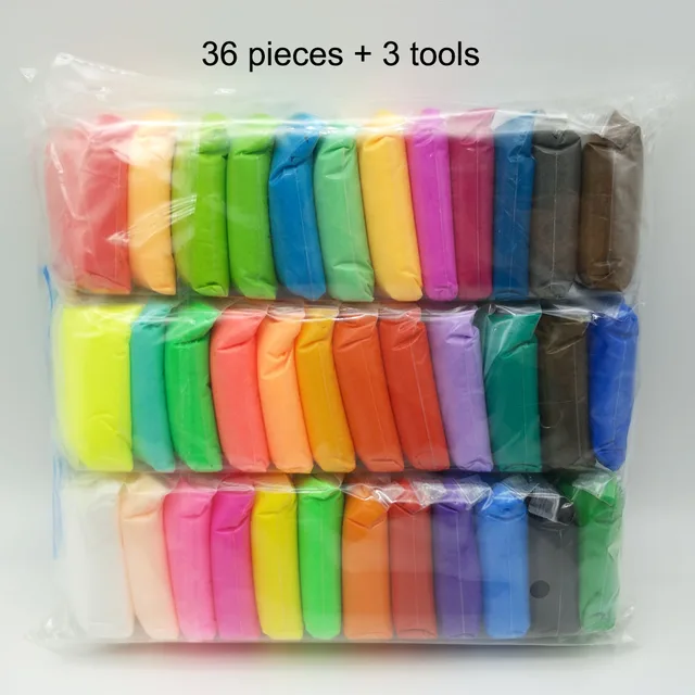 US $10.73 36 Color 500g/ set Air Dry Light Clay Light Plasticine Super Soft Modelling Clay DIY Creative Educa