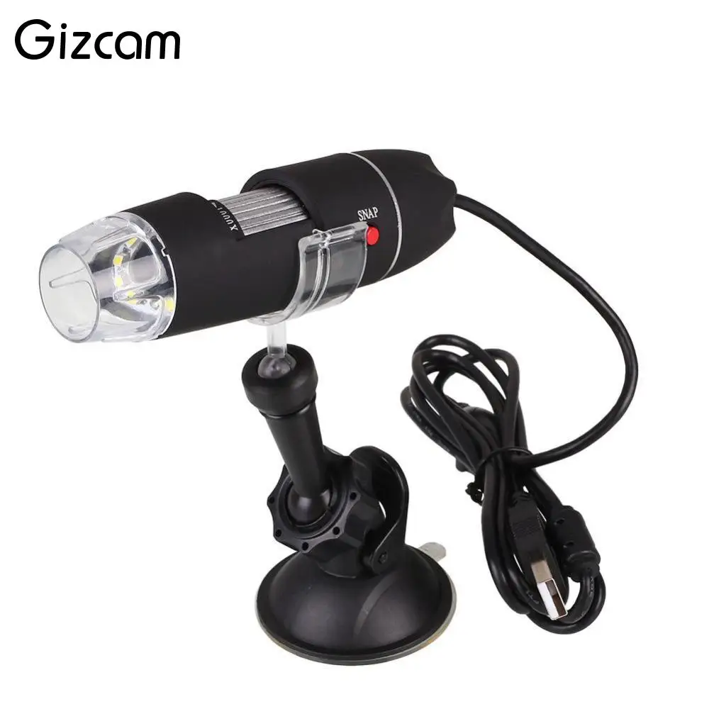 Gizcam портативный 1000x цифровой USB микроскоп 8 LED эндоскоп HD лупа видео камера высокое