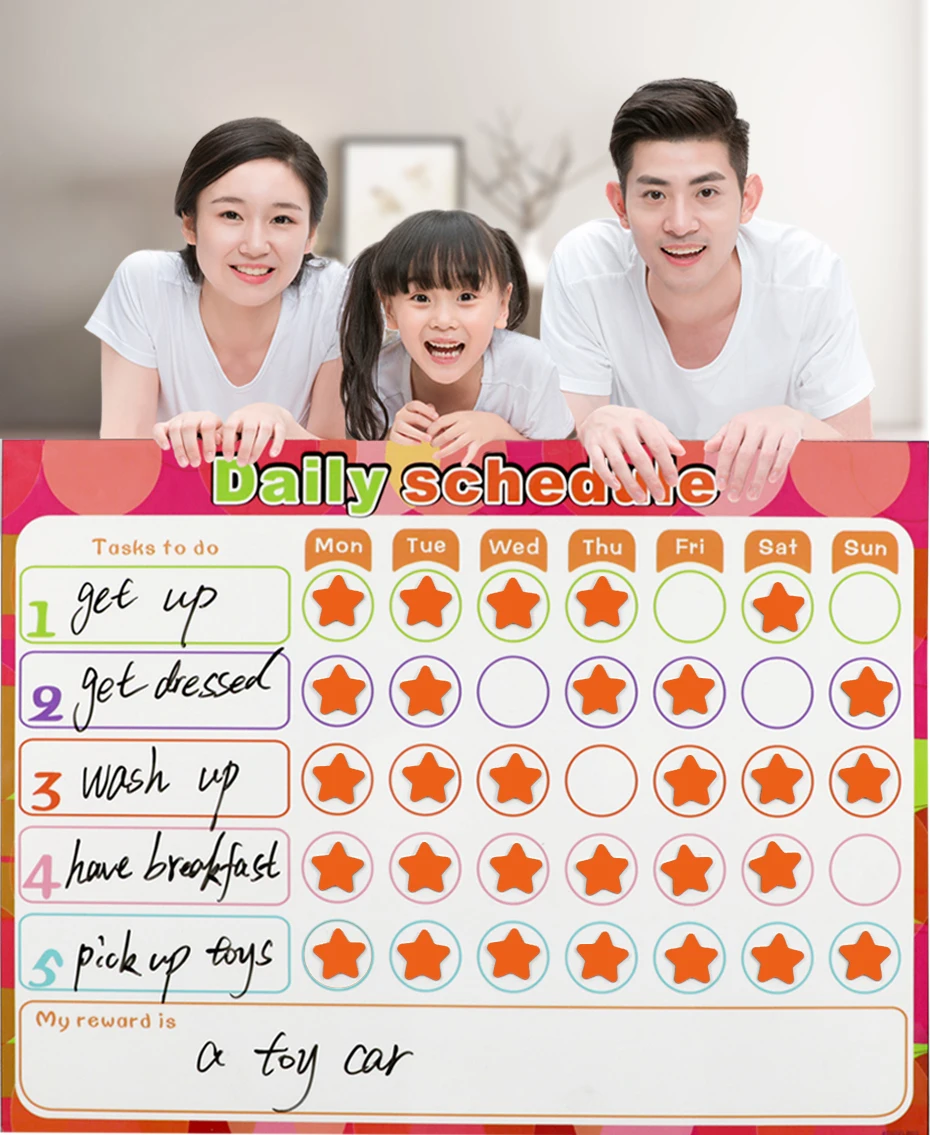Dry Erase Magnet Weekly Planner Creative To-Do List Kids Schedule Magnetic Reward Chart 40 X 30 Cm_01