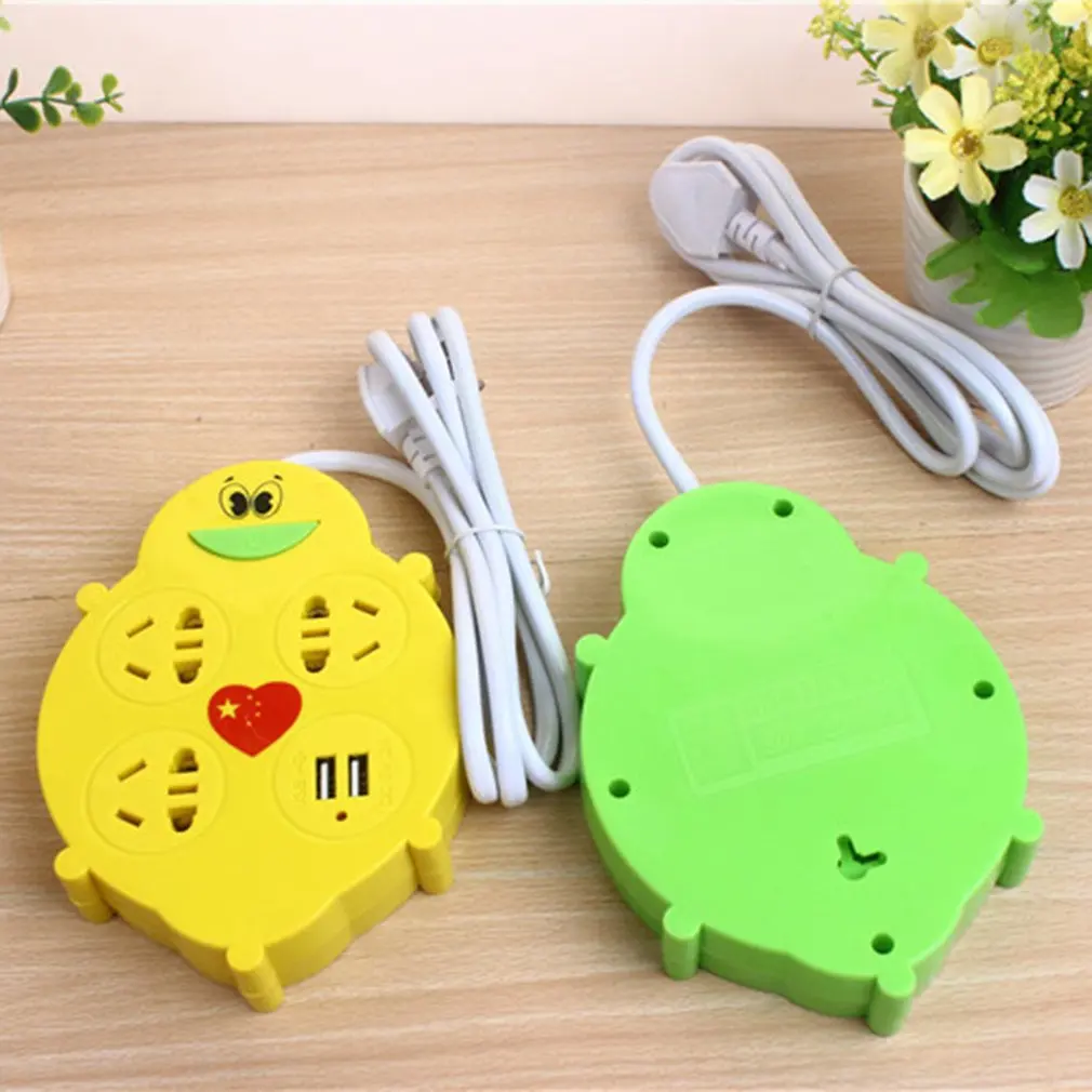 Мультяшная розетка USB зарядка розетка желтый/зеленый Настольный ряд плагин плата многофункциональная интеллектуальная розетка с