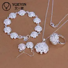 Высокое качество посеребренные помолвки цветок Ювелирная коллекция романтичные ювелирные изделия