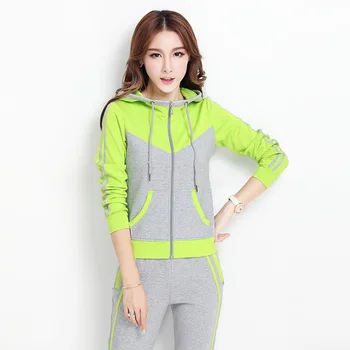 

Cotton Sportwear Zipper Style Tops and Pants Tracksuit