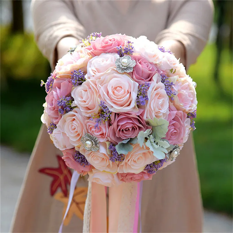 

Graceful Wedding Flowers Bridal Bouquet Bridal Bridesmaid Bouquet Bride Wedding Bouquet Bride Holding Artificial Flowers Roses