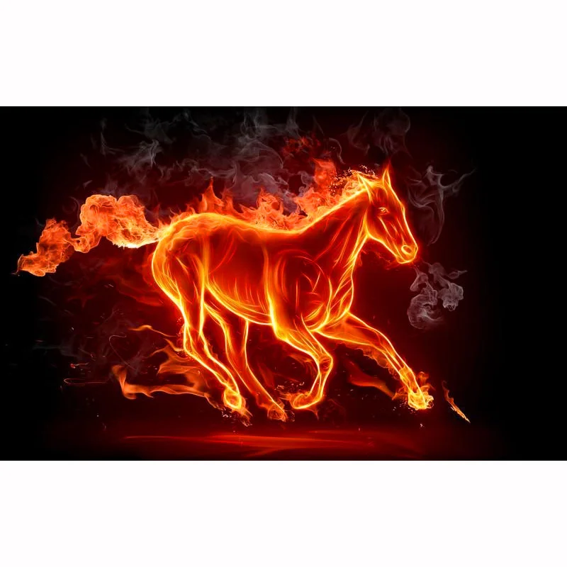 Full Square/Round Drill 5D DIY Diamond Painting &quotFire Horse&quot 3D Embroidery Cross Stitch Animal Design Home Decor Gift | Дом и сад