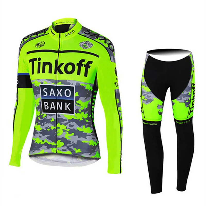 Jersey And Pants Tinkoffing Pro Велоспорт Джерси комплект с длинным рукавом дышащий MTB велосипед одежда Одежда для велоспорта Ropa Maillot Ciclismo - Цвет: Jersey And Pants