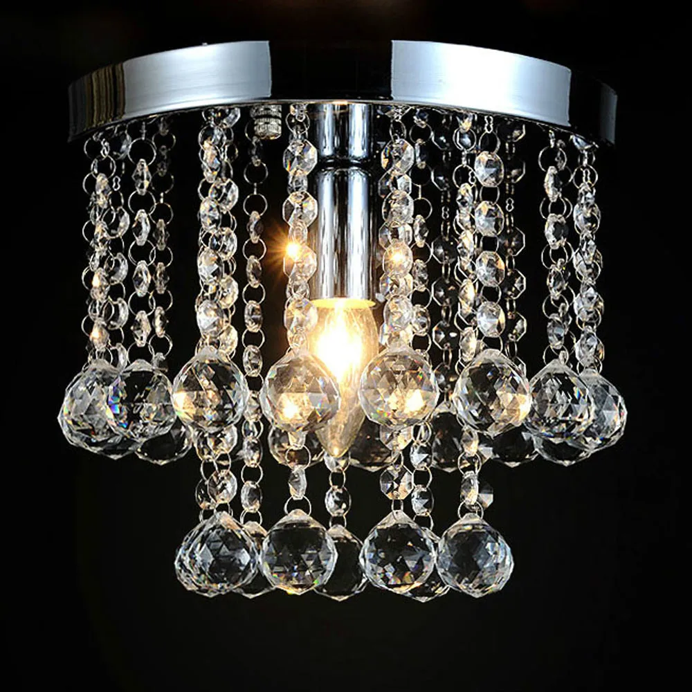 Mamei mamei freies verschiffen unterputz chrom finish mini moderne kristall deckenleuchte leuchten flur lampe d20cm
