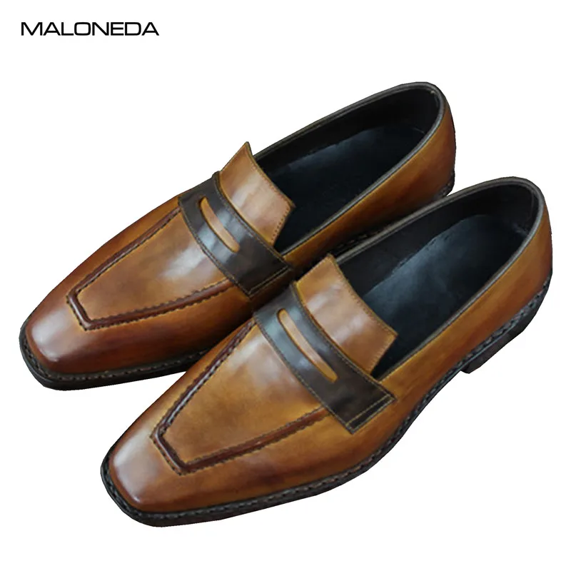 

MALONEDA Brand New Custom Made Casual Handmade Goodyear Loafers Pure Leather Slip on Shoes For Men