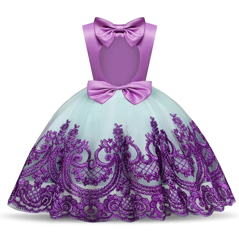 Одежда для маленьких девочек на первый День рождения; платье принцессы с большим бантом и цветочным узором; платья на крестины для маленьких девочек; одежда для маленьких девочек