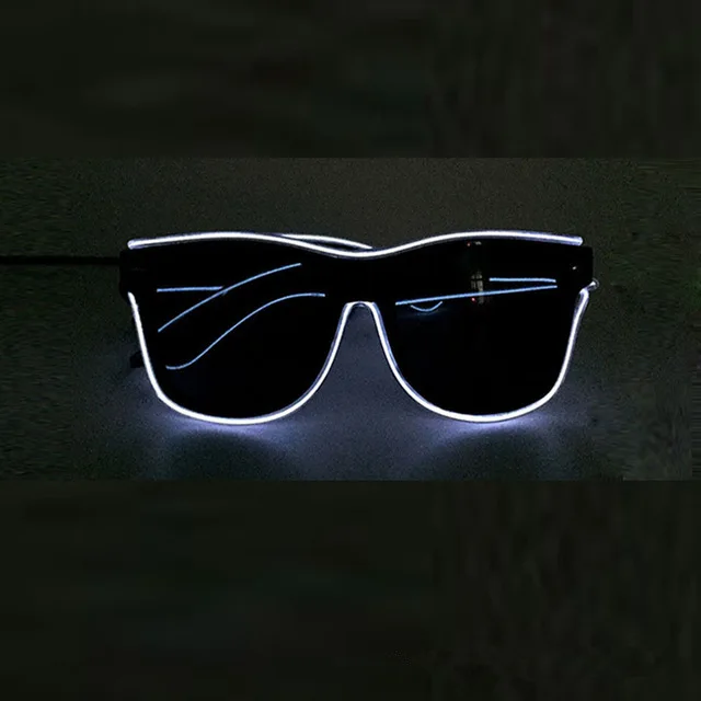 Flashing Glasses Wire LED Glasses Glowing Party Supplies Lighting Novelty Gift Bright Light Party Glow Sunglasses Christmas - Цвет: WHITE