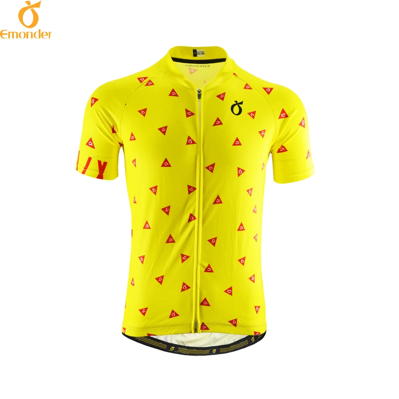 

EMONDER Quick Dry Cycling Jersey Outdoor Sports Bicicleta Jacket Bicycle Bike Yellow Short Sleeve Shirt Ropa Ciclismo Clothing