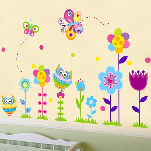 Diy يزين جدار غرفة طفل الروضة لطيف البومة زهرة الجدار ملصقات في الزينة المنزلية جدار إلى عصا على الجدار Diy يزين جدار غرفة طفل الروضة لطيف البومة زهرة الجدار ملصقات في الزينة المنزلية جدار إلى عصا على الجدار