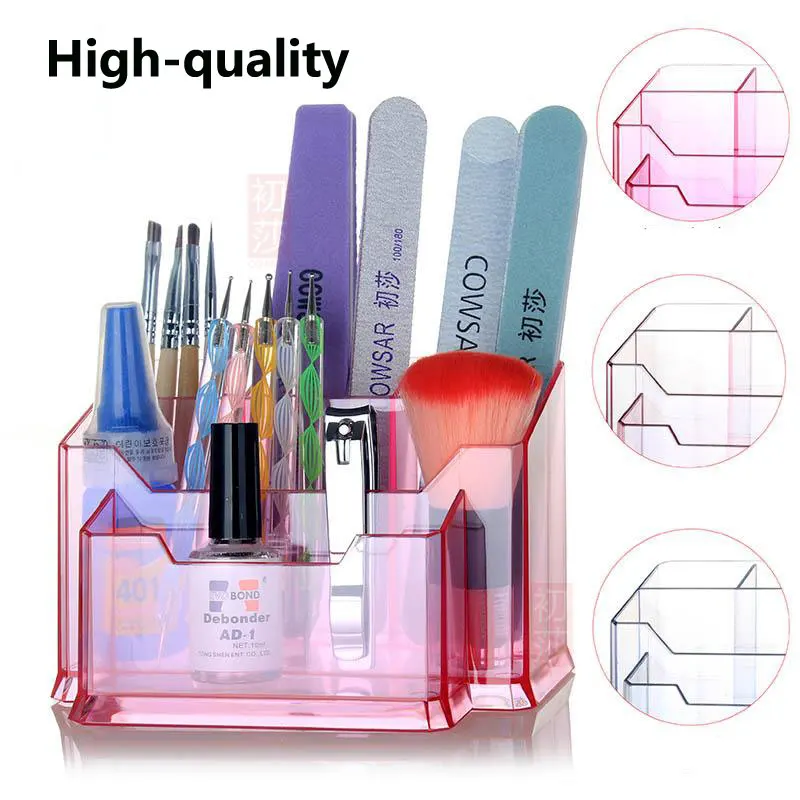 2 x Nail Art Storage Case Nail Manicure Tools Storage Box Nail Files