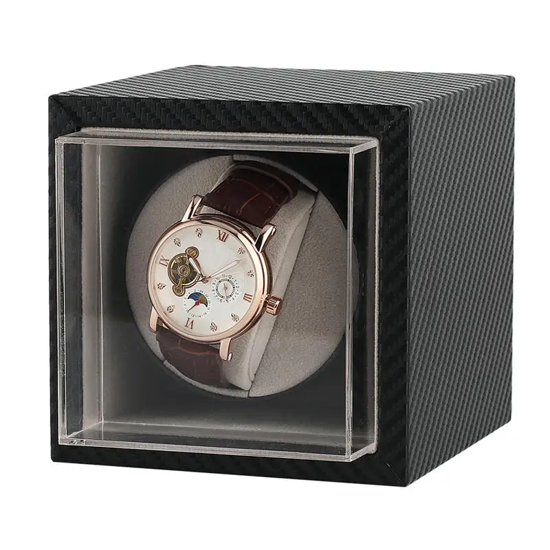 Автоматический виндер механических часов Прозрачная крышка мотора шейкер часы держатель дисплей шкатулка для драгоценностей черный роскошный Великобритании Разъем