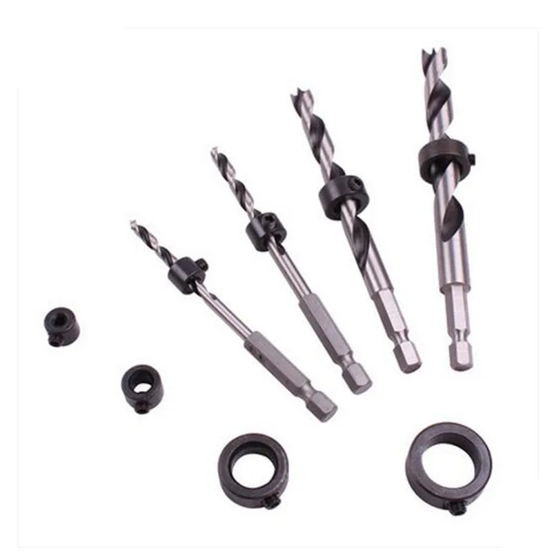 New 3 16mm Woodworking Drill Bit Depth Stop Collars Ring Positioner