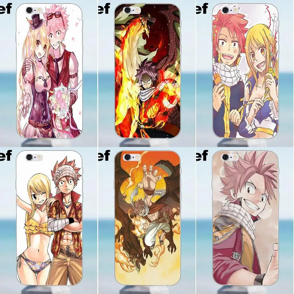 Мягкий защитный чехол Fairy Tail Natsu Lucy для iPhone X 4 4S 5 5S 5C SE 6 6S 7 8 Plus Samsung Galaxy J1 J3 J5 J7 A3 A5 2016