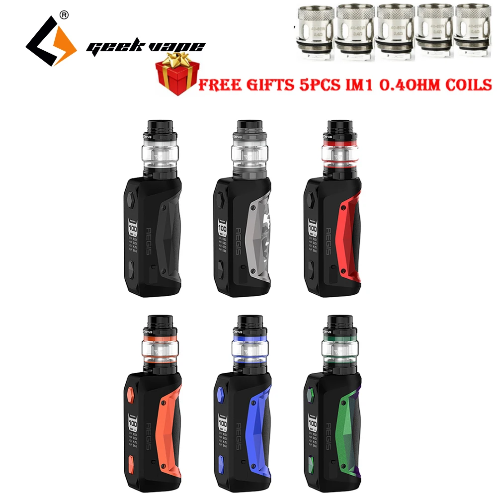 100% оригинал GeekVape Aegis Solo Cerberus Kit 100 Вт Box MOD с 5 мл Subohm Tank электронная сигарета