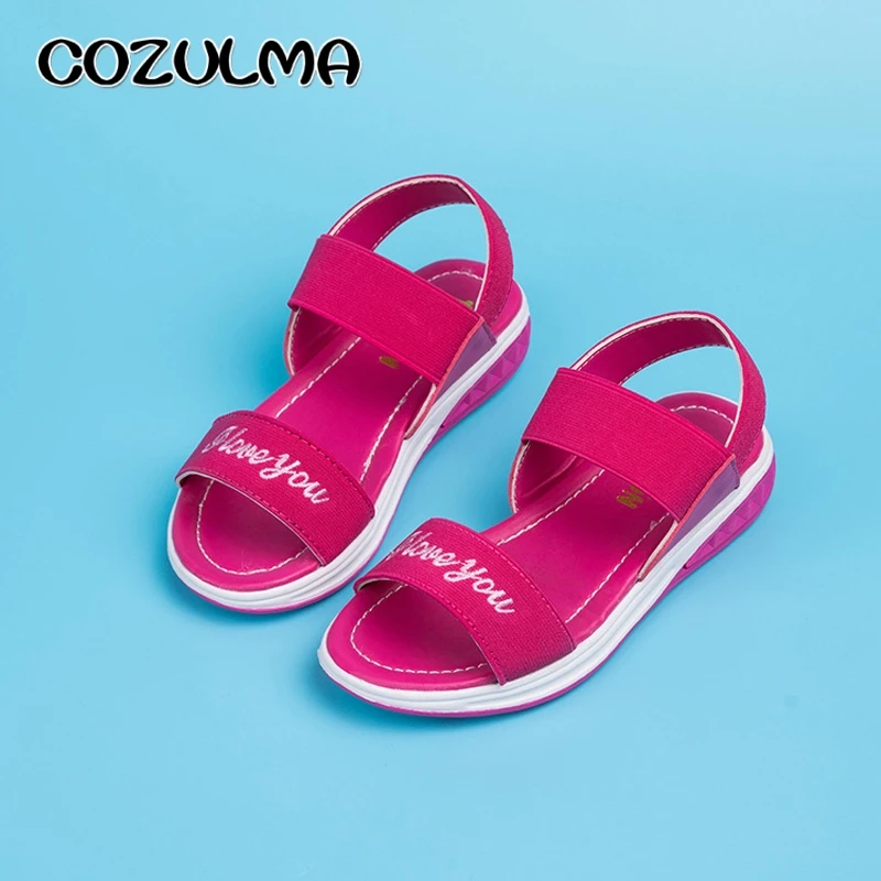 COZULMA Summer Style Girls Sandals Children Beach Slippers Kids Slip-Resistant Leather Shoes Girls Princess Fashion Shoes