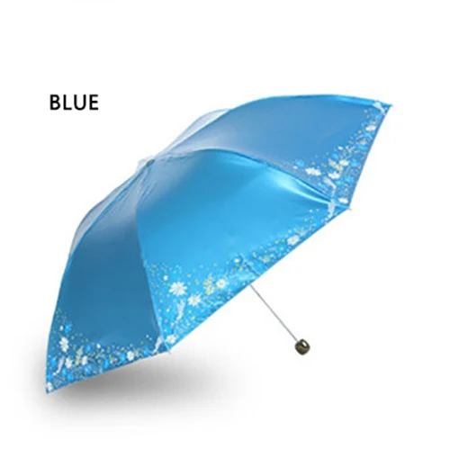 Райские цветы зонтик дождь женский ветрозащитный Сверхлегкий Солнце Дождь Автоматический Складной Зонты женский зонтик рай - Цвет: Blue