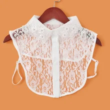 Рубашка с искусственным воротником для женщин, вышитая рубашка со стразами, воротник с кружевным отстегивающимся отворотом, искусственный воротник, аксессуары для одежды