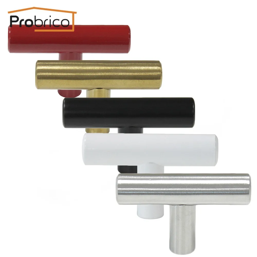 

Probrico Stainless Steel Single Hole Kitchen Cabinet T Bar Knob Diameter 12mm 50mm Furniture Drawer Handle Pull