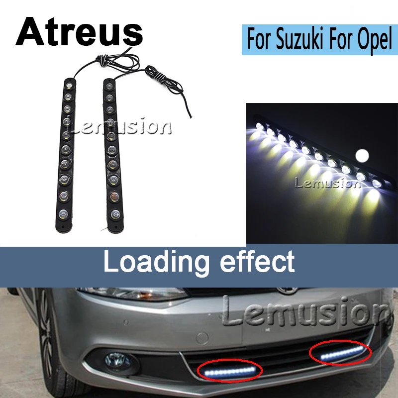 2X 10 LED Car Daytime Running Light DRL Lamp For Suzuki Swift Grand Vitara SX4 Vitara 2016 For Opel Astra H J G Insignia Mokka 2 шт высокая мощность canbus t10 w5w cob led автомобилей лампочки свет для suzuki aerio grand vitara swift sx4 vitara самурай парковка свет