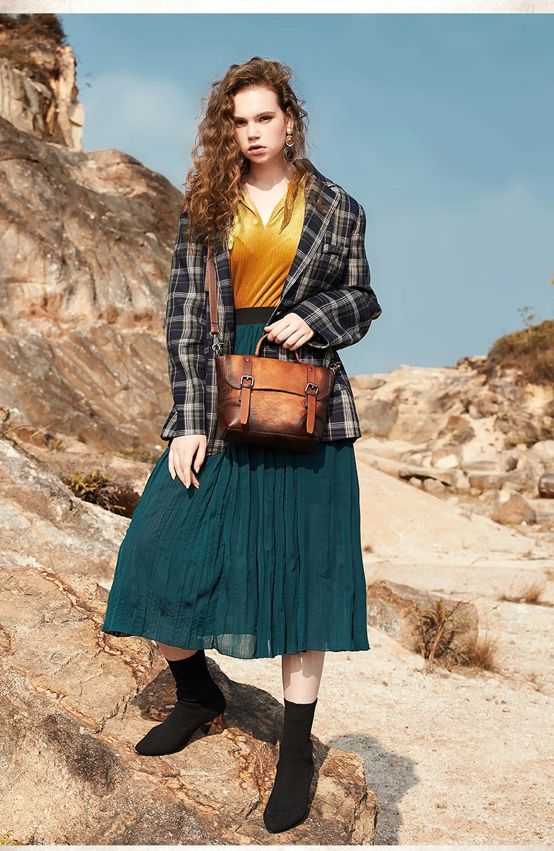 Оригинальная женская сумка-мессенджер из натуральной кожи, женские ручные сумки в стиле арт ретро, кожаные сумки-мессенджеры