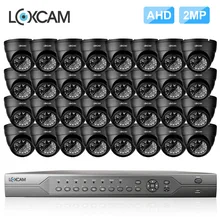 LOXCAM h.265+ 32CH 5MP DVR комплект 32 шт. 2MP AHD система видеонаблюдения IP66 металлическая Водонепроницаемая камера для наружного наблюдения
