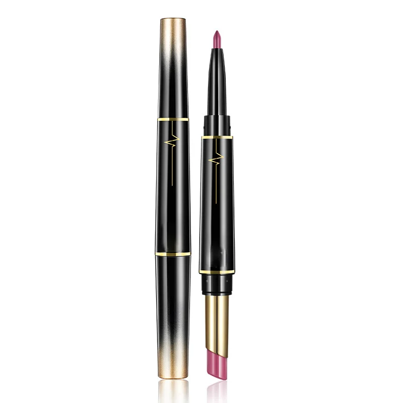 

Matte Lipstick Wateproof Double Ended Long Lasting Lipsticks Brand Lip Makeup Cosmetics Nude Dark Red Lips Liner Pencil