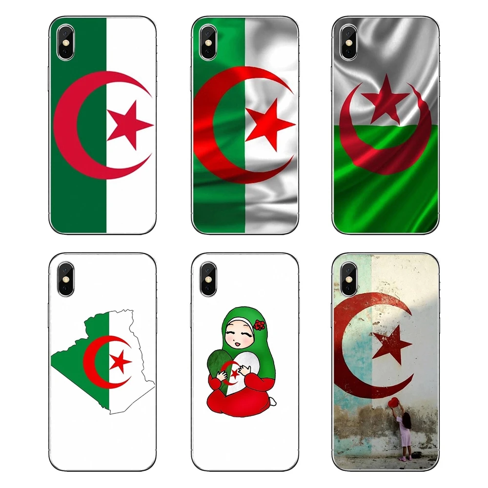 

Algeria Flag For iPod Touch iPhone 4 4S 5 5S 5C SE 6 6S 7 8 X XR XS Plus MAX Transparent Soft Shell Covers