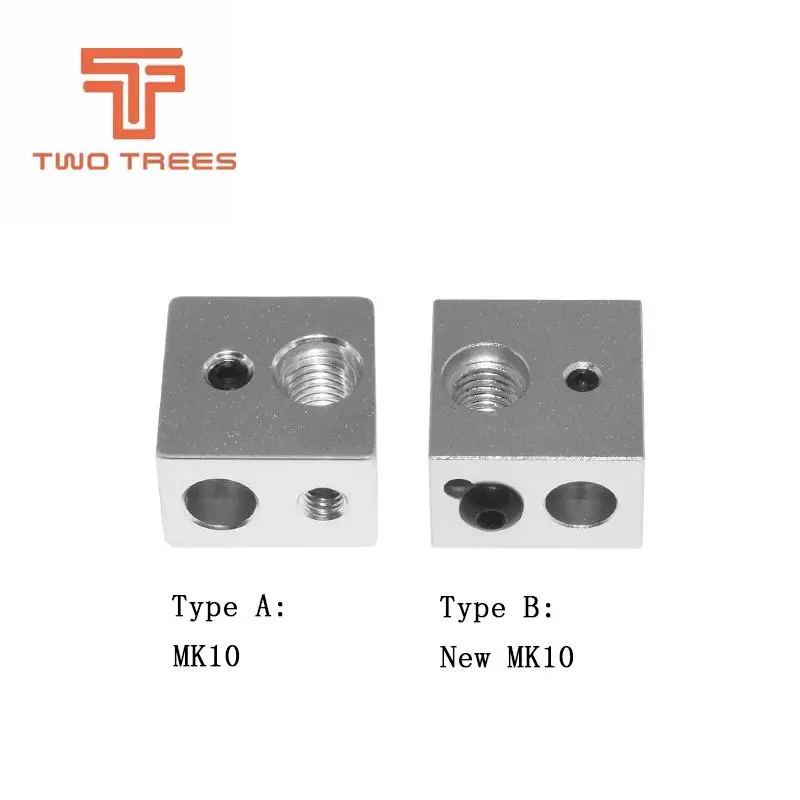 MK10 нагревательные блоки M7 резьба для Wanhao Dupicator D4/I3/Dremel 3d принтер 20x20x13 мм алюминиевый Серебристый сплав