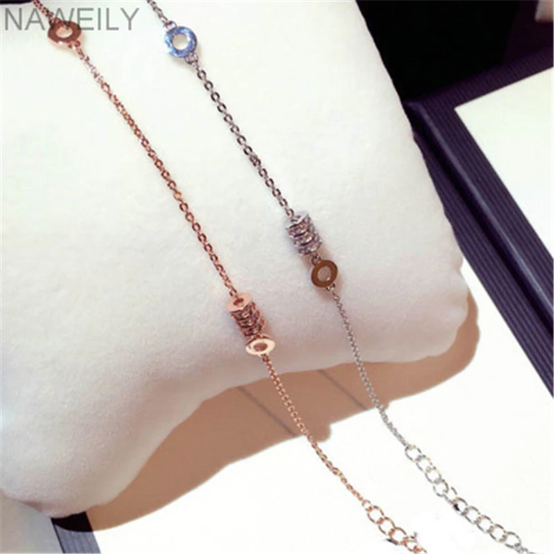 

NAWEILY Fashion Circle Charm Bracelets Women 2018 New Rhinestone Round Bracelet & Bangles Jewelry Accessories NWLS232