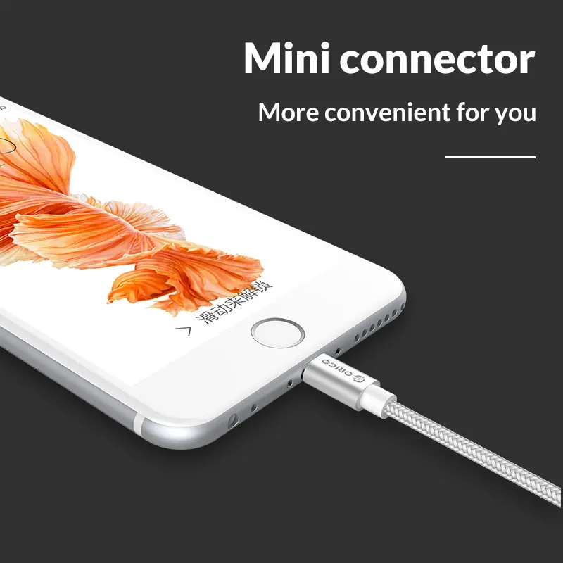 Для МФО iphone кабель 1 м iOS10.1 ORICO 2.4A быстрый мобильный телефон Lightning/USB Зарядное
